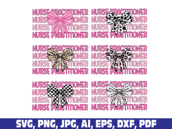 Coquette Bow Nurse Practitioner Graphics for Crafts