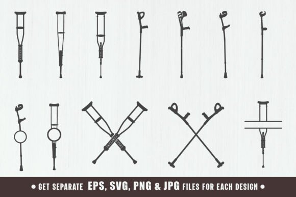 Crutch Svg Silhouettes: Essential Graphics for Crafts