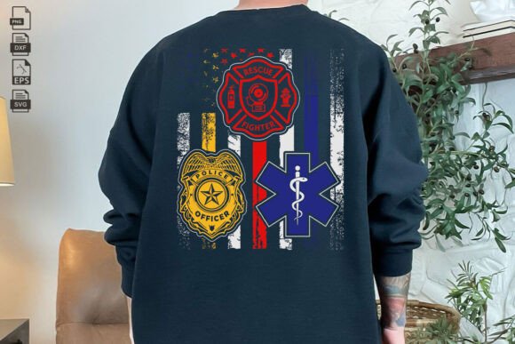 First Responders Hero Flag Svg: Graphics for Crafts