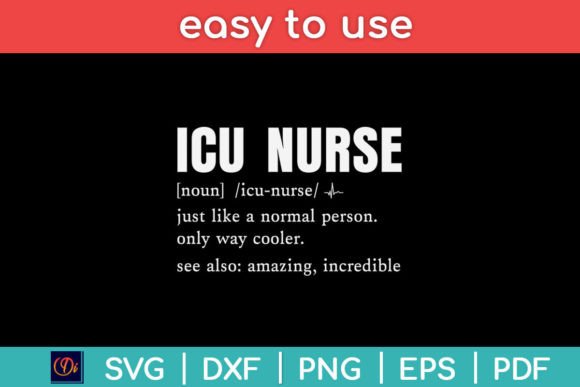 ICU Nurse Definition SVG: Graphics for Crafts