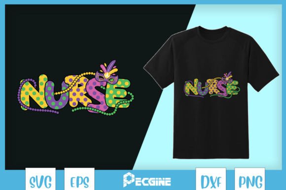 Mardi Gras Beads Nurse Mask SVG: Graphics for Crafts