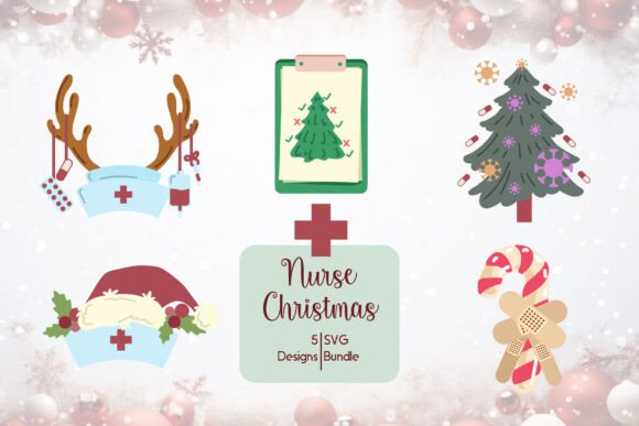 Nurse Christmas Bundle: Graphics for Crafts & Gifts