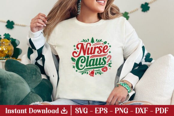 Nurse Claus SVG: Festive Graphics for Crafts