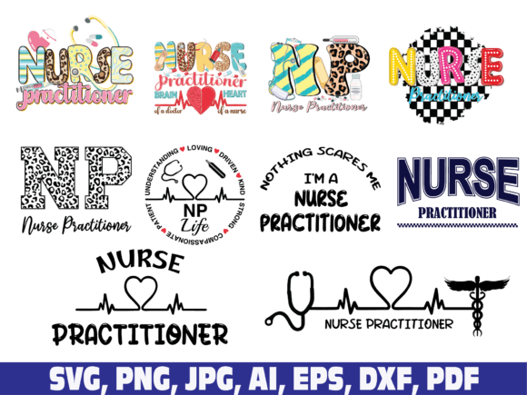Nurse Practitioner Graphics for Crafts & Branding