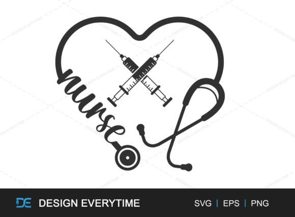 Nurse Typography SVG: Graphics for Crafts & Branding