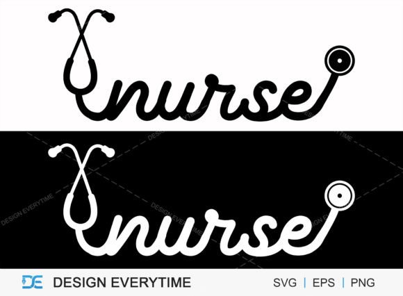 Nurse Typography SVG: Graphics for Crafts & Sales