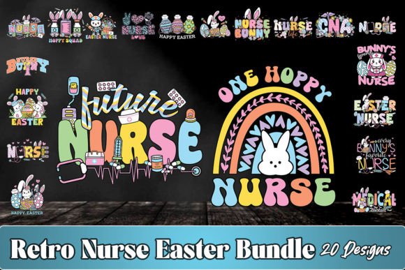Pastel Retro Nurse Easter SVG Bundle
