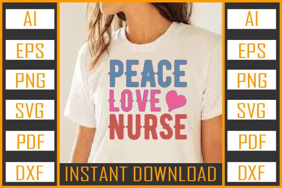 Peace Love Nurse PNG: Graphics for Crafts