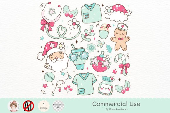 Review: Christmas Pastel Nurse PNG SVG for Embroidery