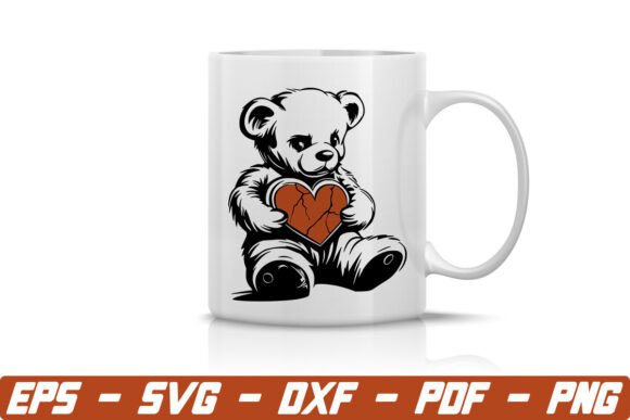 Teddy Bear Broken Heart SVG for Crafts and Graphics